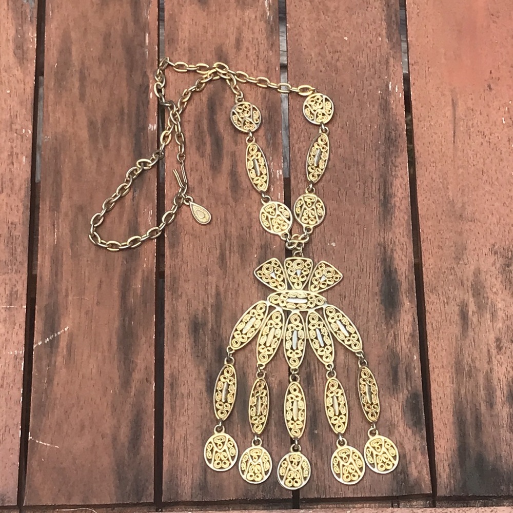 Vintage Goldtone Intricate Statement Necklace